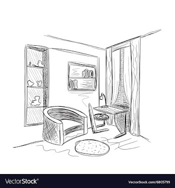 Workplace hand drawn sketch vector image