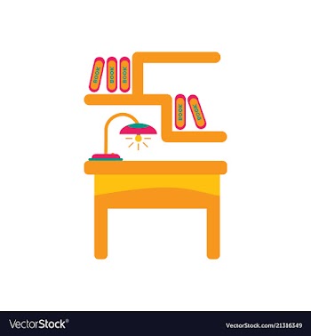 Workplace in office cabinet with workspace with vector image