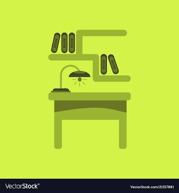 Workplace in office cabinet with workspace with vector image