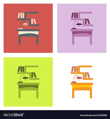 Workplace in office cabinet with workspace with vector image