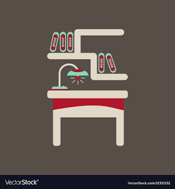 Workplace in office cabinet with workspace with vector image