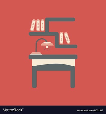 Workplace in office cabinet with workspace with vector image