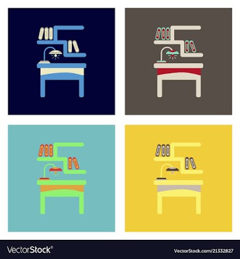 Workplace in office cabinet with workspace with vector image