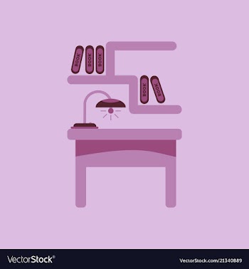 Workplace in office cabinet with workspace with vector image