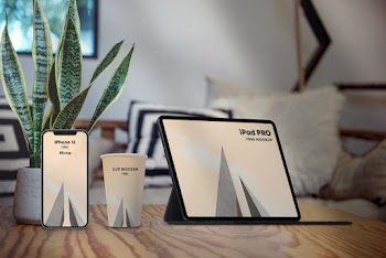 Workplace Scene Kit Free Mockup
