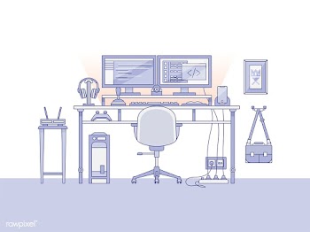 Workspace of a audio engineer or a music prod.. | Free stock vector - 399555