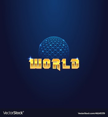 world and abstract mesh ball with glare