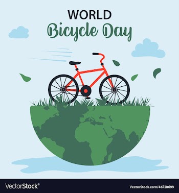 world bicycle day- cycle on half cut grassy earth