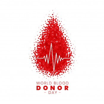 World blood donor day concept poster design Free Vector