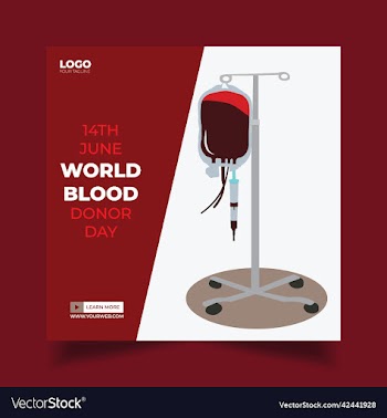 world blood donor day social media post ads banner