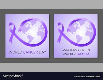 world cancer day purple ribbon polish and english