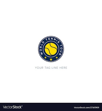 World championship tennis logo badge sport with vector image