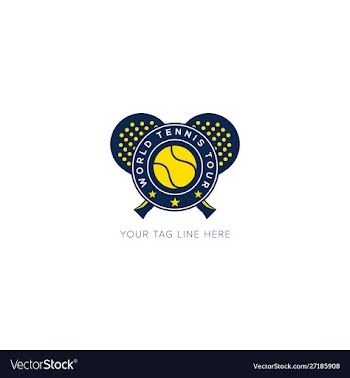 World championship tennis logo badge sport yellow vector image