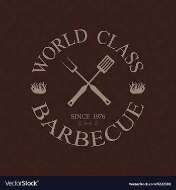 World class barbecue label stamp design element vector image