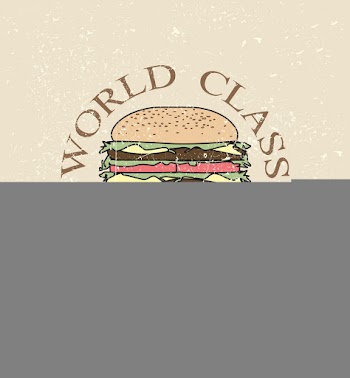 World class hamburger label stamp banner design vector image