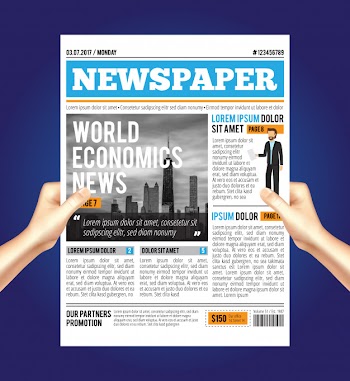 World economic newspaper composition Free Vector
