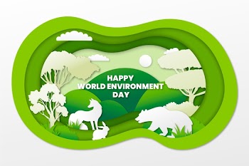 World environment day in paper style with nature Free Vector