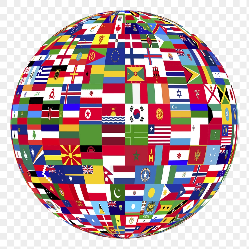 World flag png globe sticker, | Free PNG - rawpixel