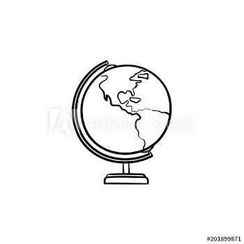 World globe hand drawn outline doodle icon