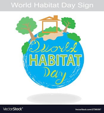 World habitat day sign vector image
