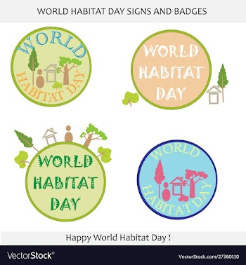 World habitat day signs and badges vector image
