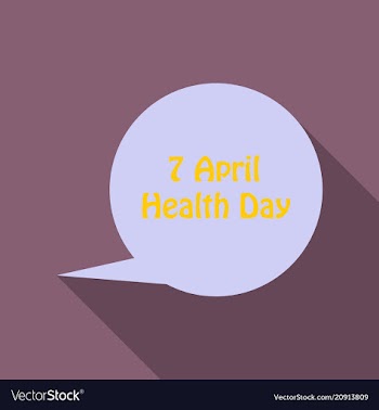 World health day concept thinking circle with 7 vector image
