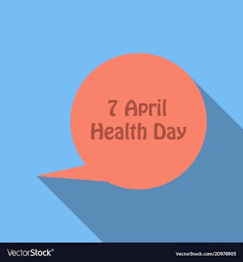 World health day concept thinking circle with 7 vector image