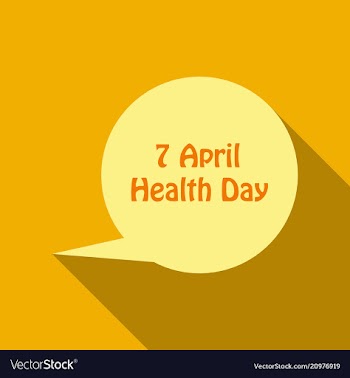World health day concept thinking circle with 7 vector image