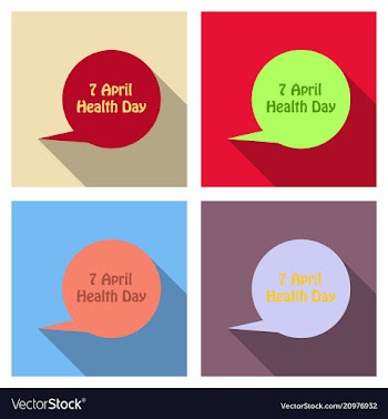 World health day concept thinking circle with 7 vector image