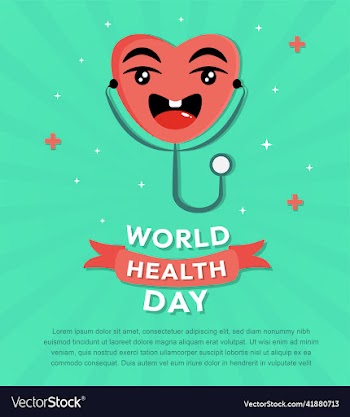 world health day heart cartoon with stethoscope ve