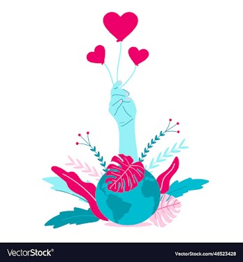 world health day - world with handholding hearts