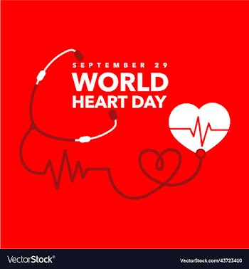 world heart day with red background
