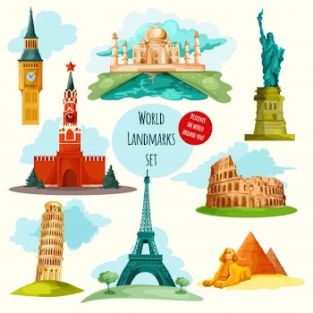 World landmarks set