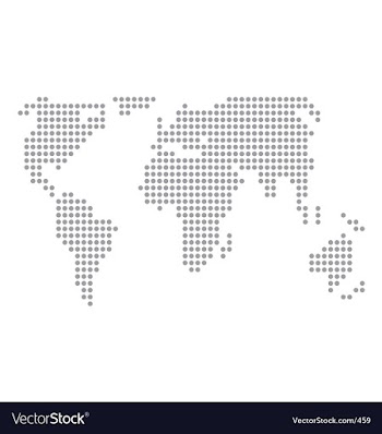 World map basic dots vector image