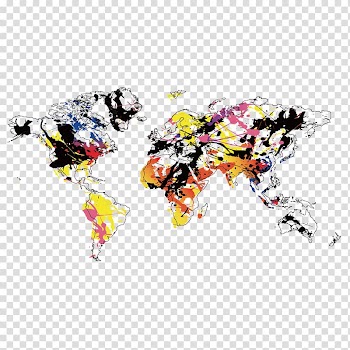 World map, color map transparent background PNG clipart