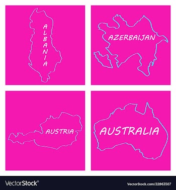 World map-countries in color on white background vector image