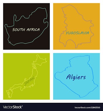 World map-countries in color on white background vector image