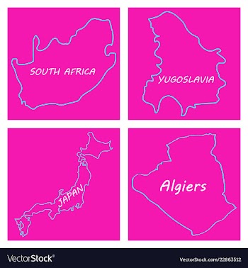 World map-countries in color on white background vector image