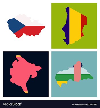 World map-countries in color on white background vector image