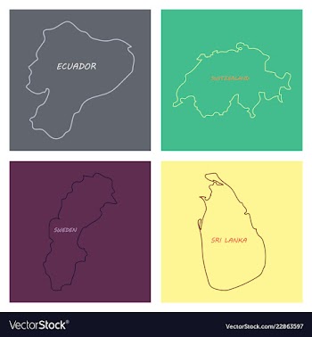 World map-countries in color on white background vector image