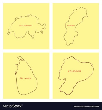 World map-countries in color on white background vector image
