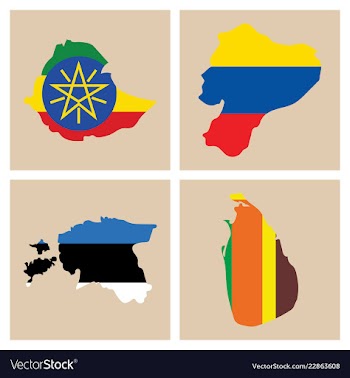 World map-countries in color on white background vector image