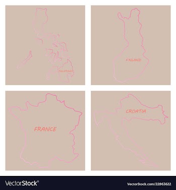 World map-countries in color on white background vector image