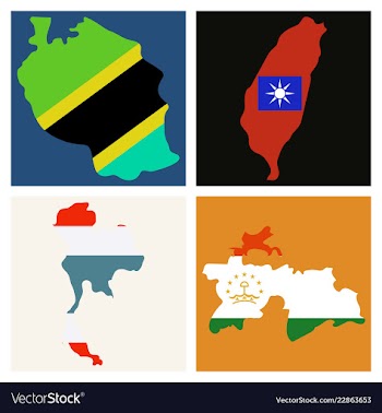 World map-countries in color on white background vector image