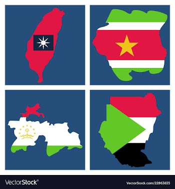 World map-countries in color on white background vector image