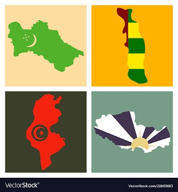 World map-countries in color on white background vector image