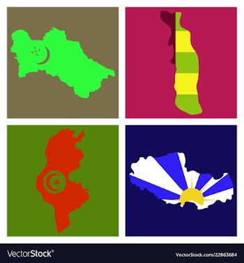 World map-countries in color on white background vector image