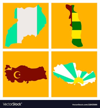 World map-countries in color on white background vector image