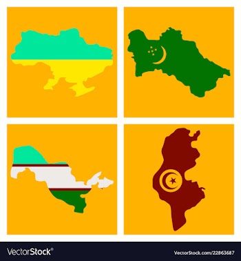 World map-countries in color on white background vector image