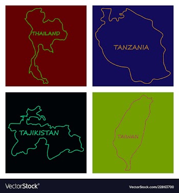 World map-countries in color on white background vector image